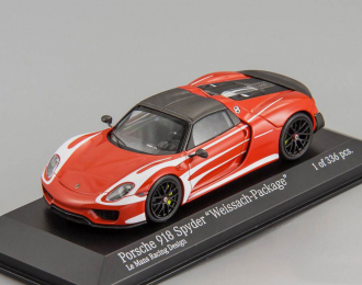 PORSCHE 918 Spyder 'Weissach Package w/ Le Mans Racing Design' (2015 ), red / white