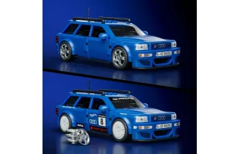 Сборная модель AUDI A4 Rs2 Avant Sw Station Wagon (1994)  253 Pcs + Audi  A4 Rs2 1/64 Scale, Blue