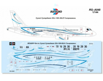 Декаль Сухой Суперджет SSJ–100–95LR Газпромавиа