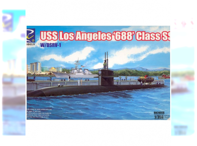 Сборная модель USS Los Angeles '688' Class SSN with DSRV-1