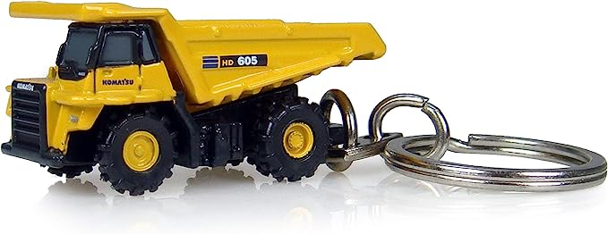 KOMATSU Portachiavi - Keyring Hd605 Cassone Ribaltabile Cava Mineraria - Mining Truck, Yellow Black