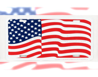 ACCESSORIES Funny Metal Plate - Usa Flag, Red White Blue