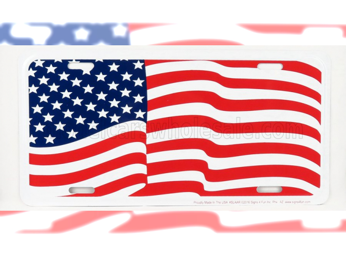 ACCESSORIES Funny Metal Plate - Usa Flag, Red White Blue