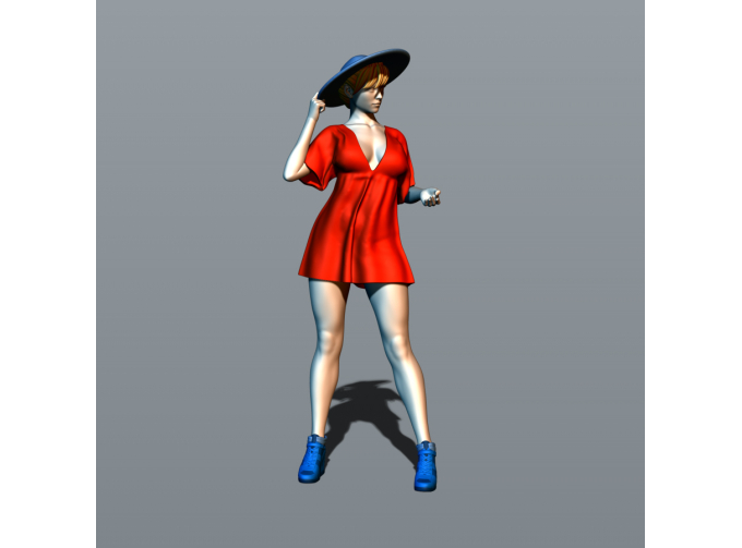 Фигура Мадам в шляпе, окрашенная