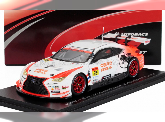 LEXUS Rc F Gt3 Team Arto Thailand №35 Gt300 Super Gt (2021) Giuliano Alesi - Sean Walkinshaw, White Orange