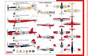 Сборная модель DHC-1 Chipmunk T.10 с комплектом пластиковой модели двигателя Lycoming