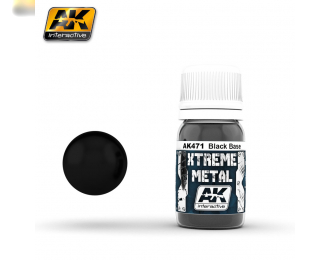 Глянцевая чёрная база Xtreme Metal Black Base 30мл (металлик, черная основа)