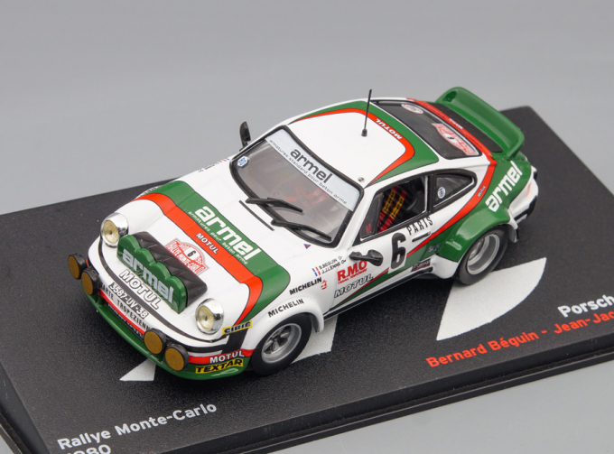 PORSCHE 911 SC #6 B.Béguin/J.Lenne Rally Monte-Carlo 1980, white / green