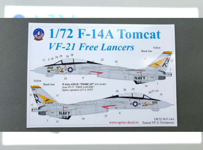 Декаль для F-14A Tomcat VF-21 Lancer