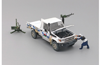 TOYOTA Land Cruiser J79 Armed Pickup with Machine Guns, white
