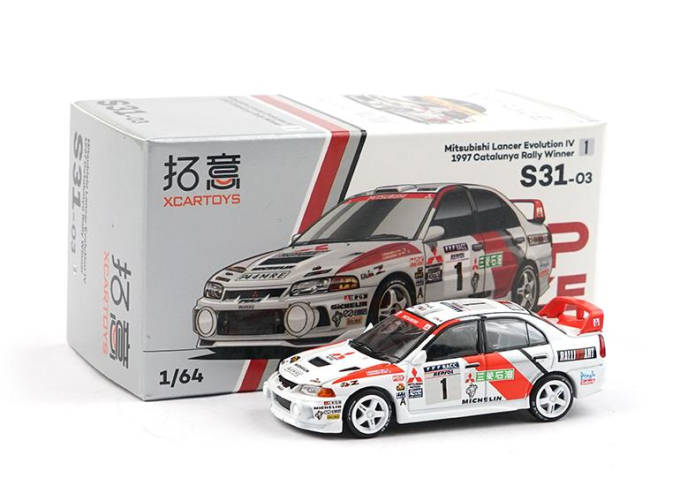 MITSUBISHI Lancer Evolution IV #1, white / red