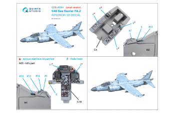 3D Декаль интерьера кабины Sea Harrier FA.2 (Kinetic) (Малая версия)