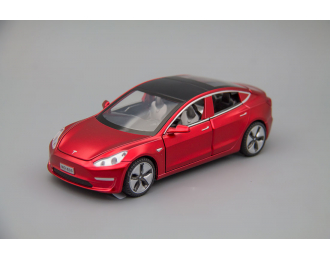 Tesla Model 3, красный