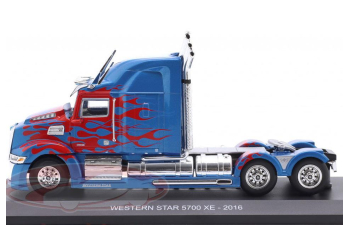 WESTERN STAR 5700 EX седельный тягач (2016), синий металлик с красным декором в виде пламени