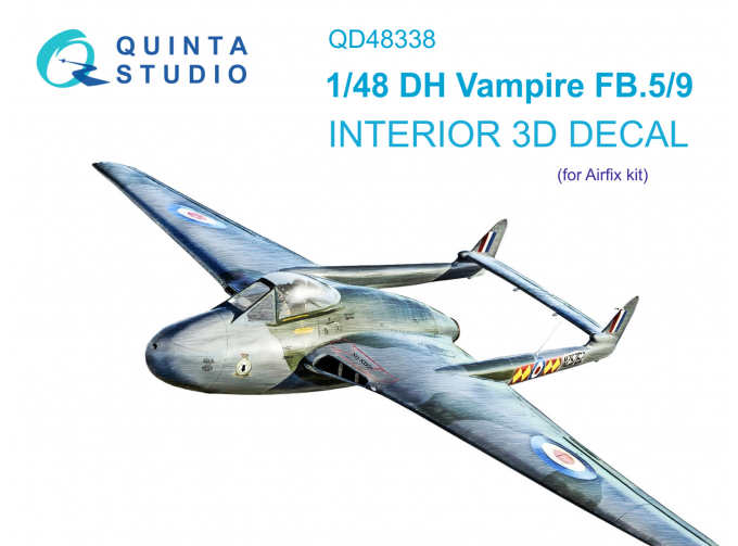 3D Декаль интерьера кабины DH Vampire FB.5/FB.9 (Airfix)