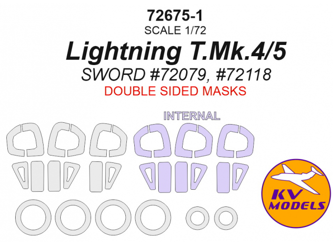 Окрасочная маска для Lightning T.Mk.4/5 - (двусторонние маски) + маски на диски и колеса