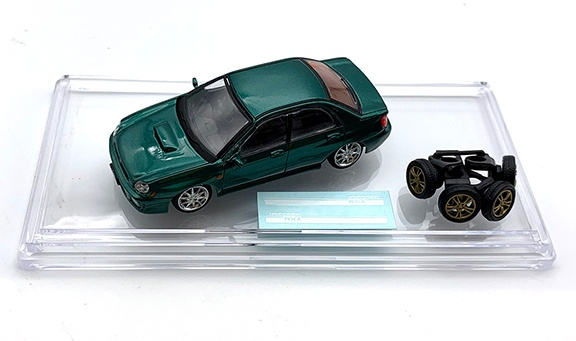 SUBARU Impreza WRX (2001) (праворульный) с доп.колесами, зеленый