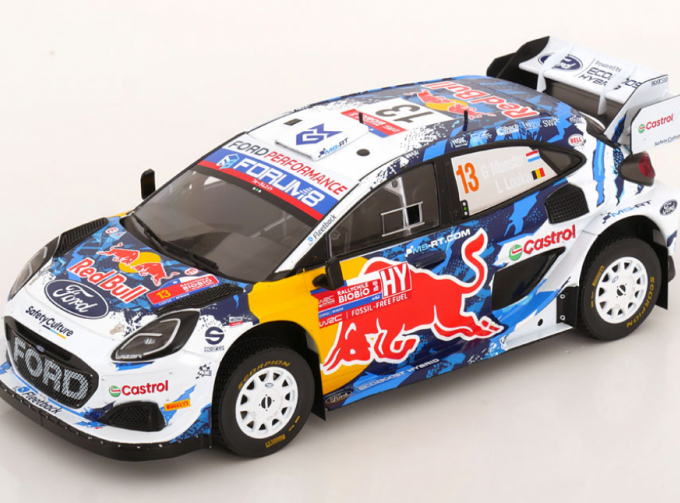 FORD Puma Rally1 Team M-sport Wrt №13 Rally Chile (2024) Gregoire Munster - Louis Louka, White Blue Yellow