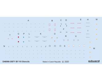 Декаль для Bf 110 тех.надписи