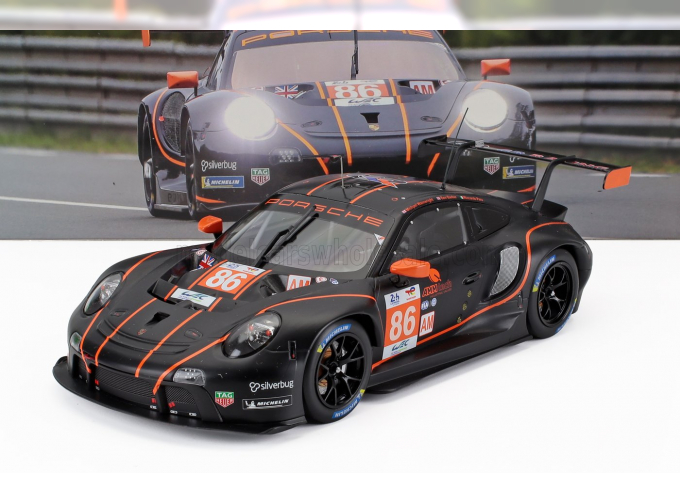 PORSCHE 911 991 Rsr-19 4.2l Team Gr Racing №86 24h Le Mans (2022) Michael Wainwright - Riccardo Pera - Ben Barker, Matt Black Orange