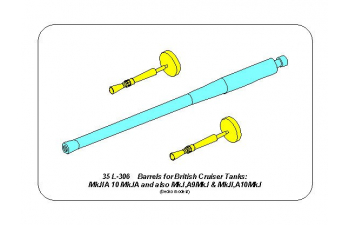 Стволы для британских крейсерских танков Mk.IIA, A10 Mk.IA, Mk. I A9; 40 мм 2pdr. + 2pcs. Besa MG