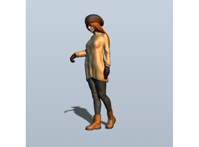 Фигура Девушка кормит оленя, окрашенная