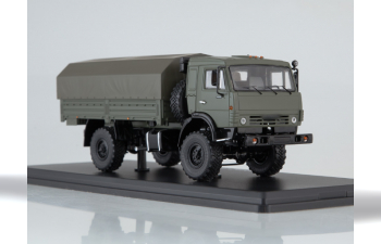 Камский грузовик 4350 4х4 Мустанг с тентом, зеленый