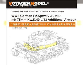 Фототравление Дополнительная броня для Pz.Kpfw.IV Ausf.D mit 75mm Kw. K.40 L/43 (для Dragon)