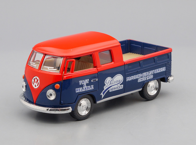 VOLKSWAGEN Bus Double Cab Pickup Delivery Services (1963), red / blue