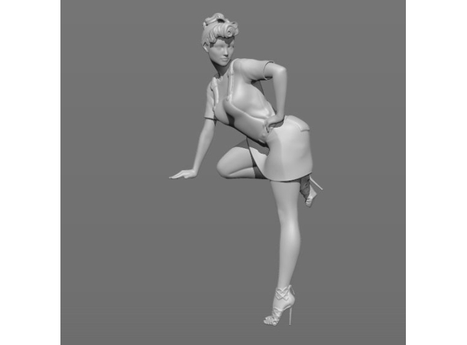 Фигура Девушка в комбинезоне, окрашенная