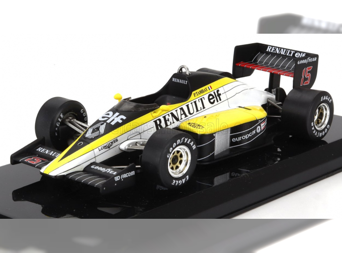 RENAULT F1 Re60 №15 Season (1985) Patrick Tambay - Con Vetrina - With Showcase, Black Yellow White