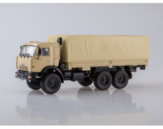 Камский грузовик 43118 6x6 бортовой с тентом, бежевый