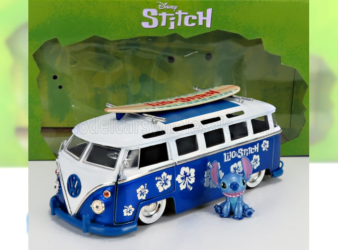 VOLKSWAGEN T1 Minibus With Titch Figure (1962), Blue White