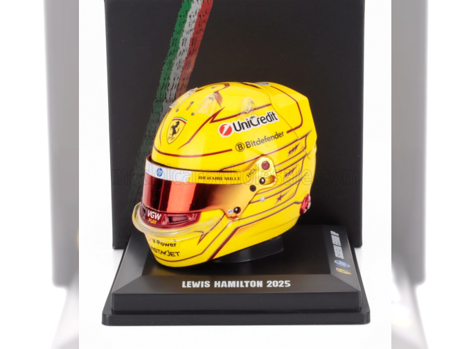 BELL HELMET Casco Helmet F1 Lewis Hamilton Team Ferrari Hp №44 Season (2025), Yellow Red