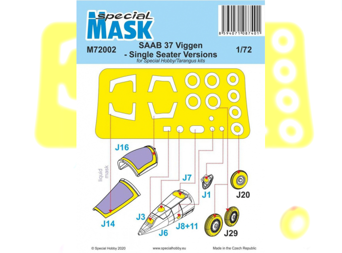 Маска окрасочная SAAB 37 Viggen Single Seater