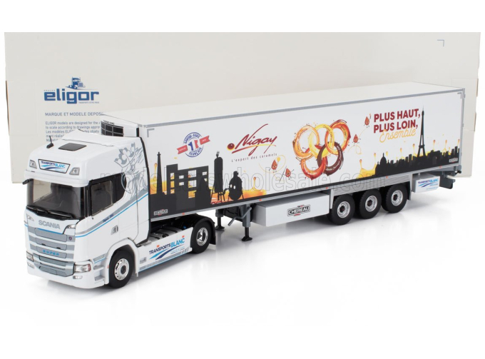 SCANIA S500 Semi Fourgon Truck Cassonato Transports Blanc Nigay Jo (2024), White