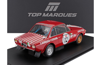 LANCIA Fulvia Hf 1600 Coupe (night Version) №12 2nd Rally Sanremo (1972) Sergio Barbasio - Piero Sodano - Con Vetrina - With Showcase, Red Black