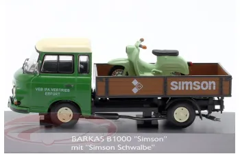 BARKAS B1000 With Simson Service Schwalbe Kr51/1 (1965), Green Brown