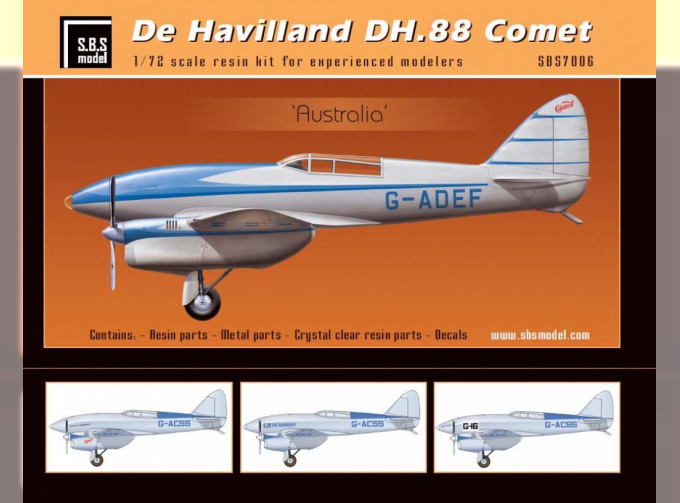 Сборная модель De Havilland DH-88 Comet Australia