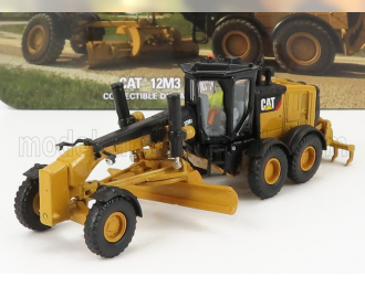 CATERPILLAR Cat12m3 Ruspa Livellatrice Gommata - Scraper Tractor Motor Grader, Yellow Black