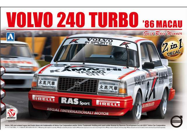 Сборная модель Volvo 240 Turbo Macau GP Guia race winner, plastic modelkit 1986