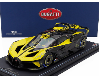 BUGATTI Bolide W16.4 8.0 Four-turbo 1850hp 500km/h (2020) - Con Vetrina - With Showcase, Yellow Black