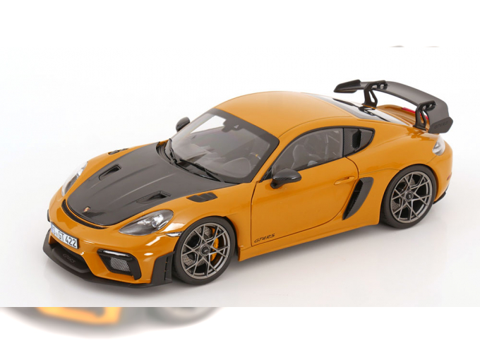PORSCHE Cayman GT4 RS Weissach Package (2023), ochre-yellow grey