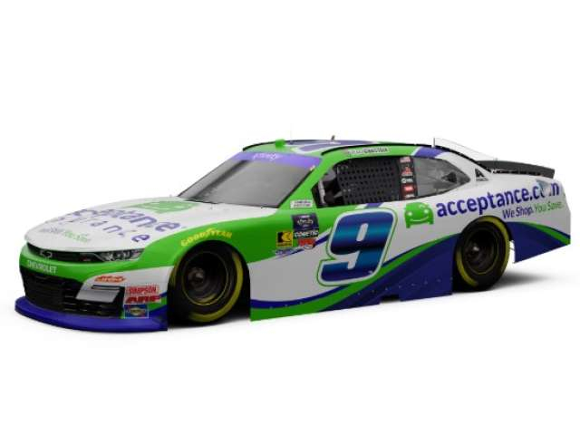 Chevrolet #9 Ross Chastain *Acceptance Insurance*, white/green/blue 2025