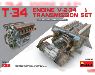 Сборная модель Аксессуары T-34 Engine V-2-34 & TRANSMISSION SET