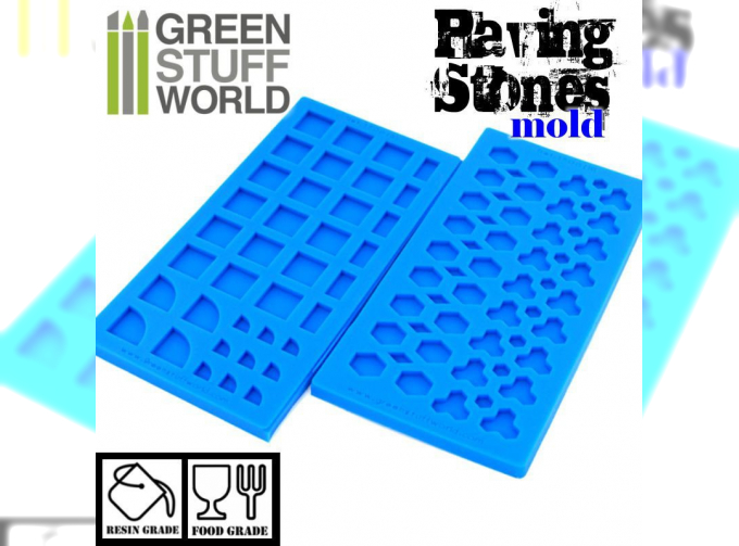 Силиконовая форма для создания брусчатки длиной 2 шт / Silicone molds - Paving stones