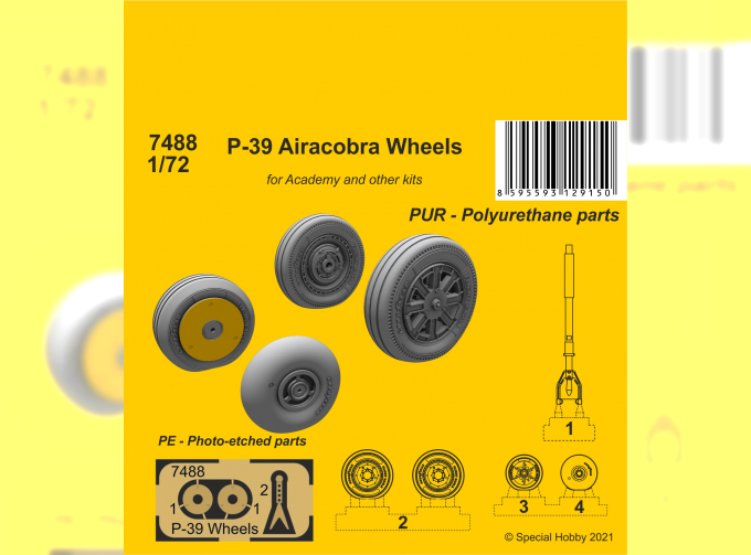 Колеса и передняя опора P-39 Airacobra