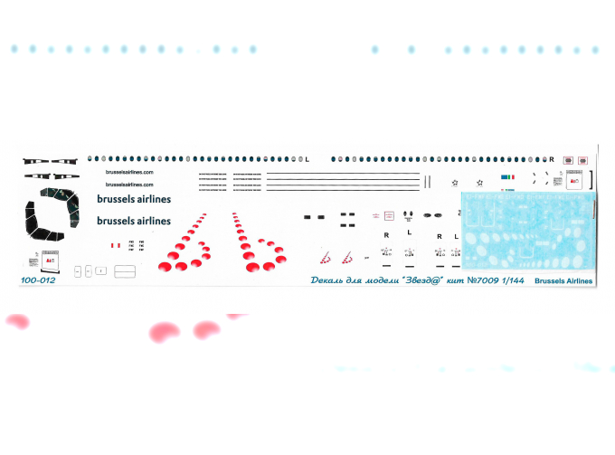 Декаль для Sukhoiy Suprjet 100 "Brussels Airlines"