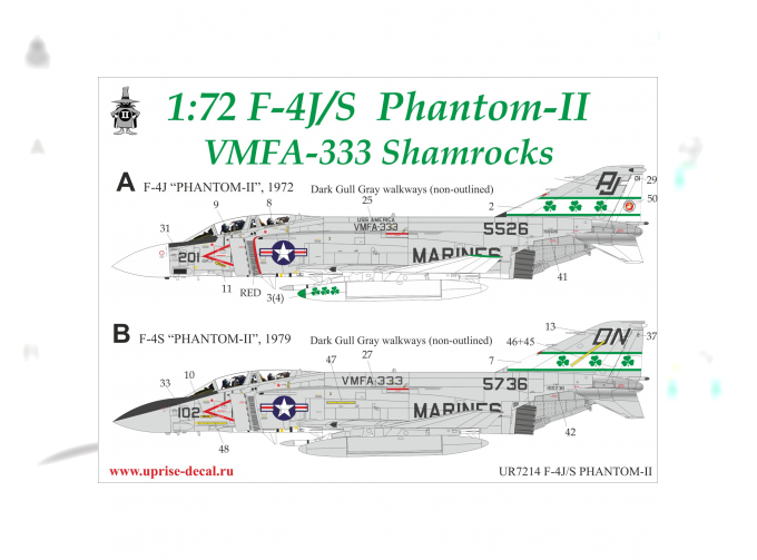 Декаль для F-4J/S Phantom-II VMFA-333