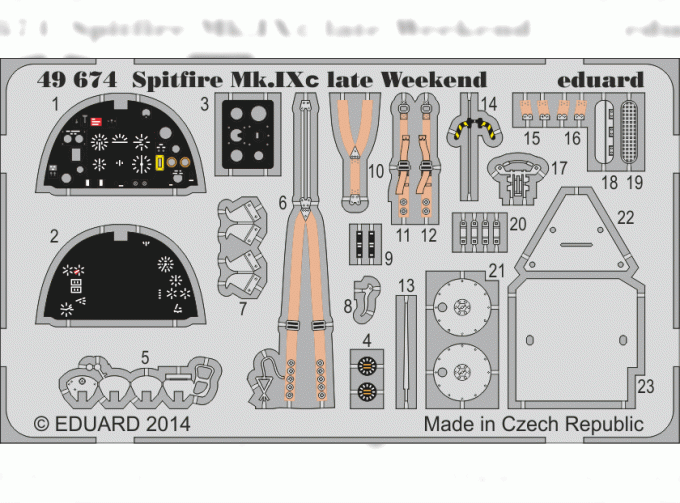 Фототравление для Spitfire MK.IXc late WEEKEND